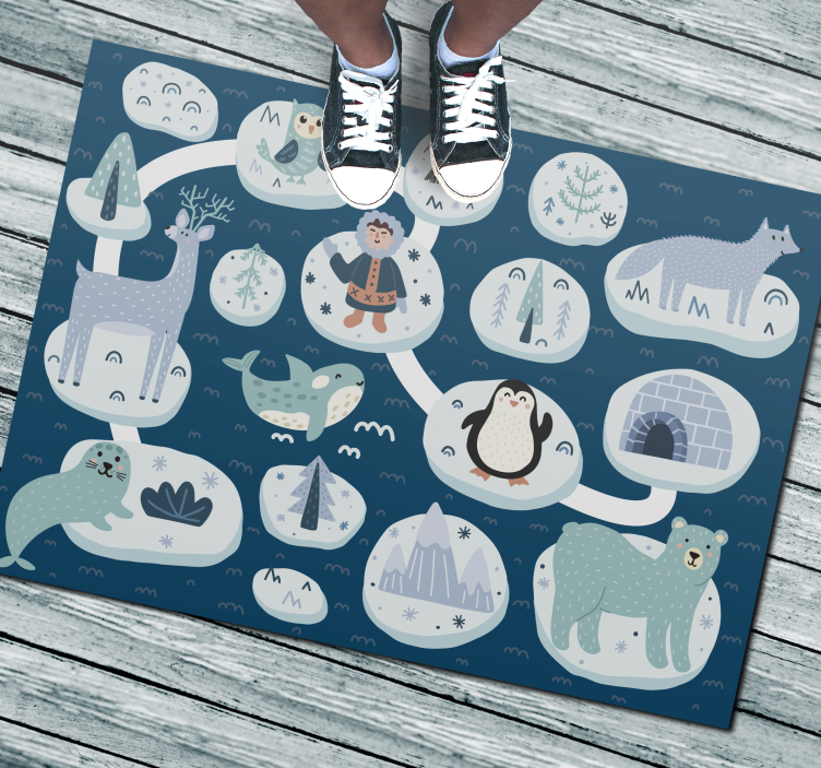 Arktiska äventyr Vinylmatta Barn - Tenstickers