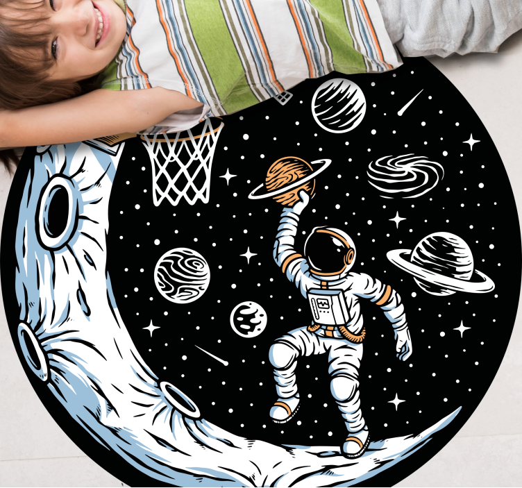 Astronautdunkning Vinylmatta Stjärnor - Tenstickers