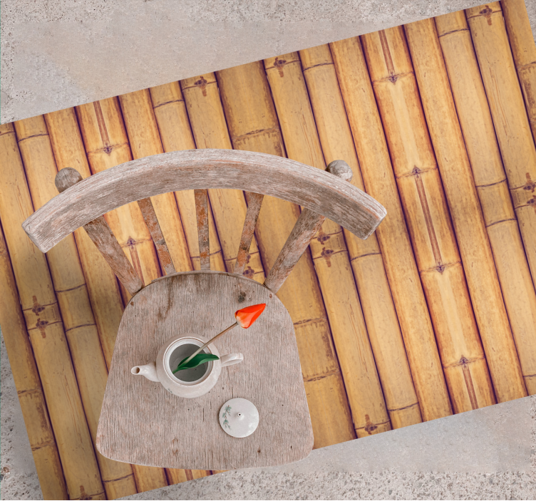 Bambuinspirerad Vinylmatta Vardagsrum - Tenstickers