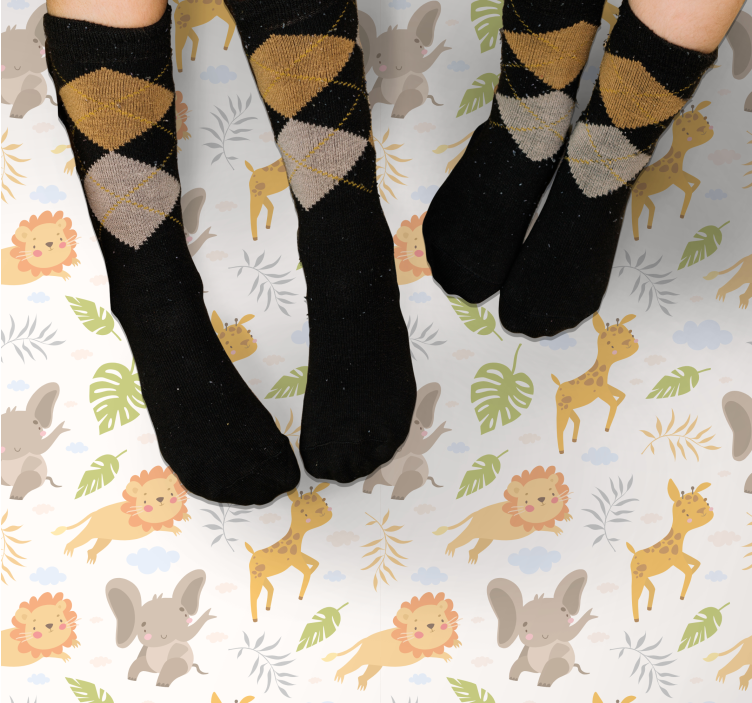 Bedårande safarivarelser Vinylmatta Barn - Tenstickers