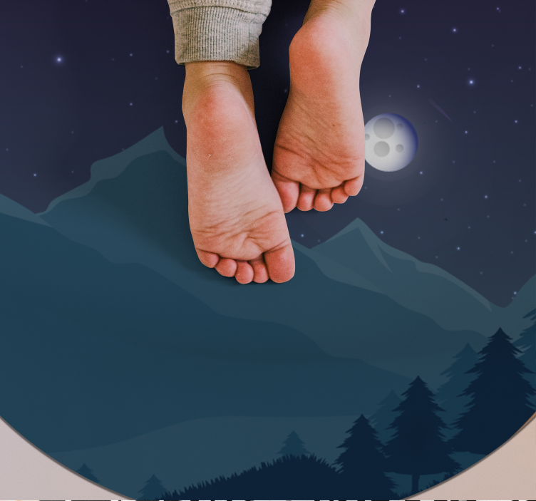 Bergig natt Vinylmatta natur - Tenstickers