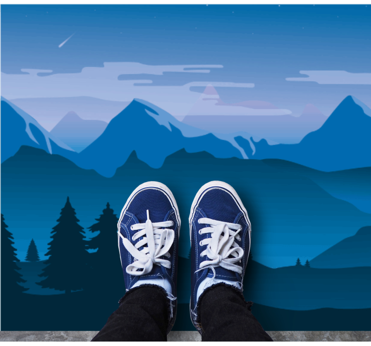 Bergsutsiktsscen Vinylmatta natur - Tenstickers