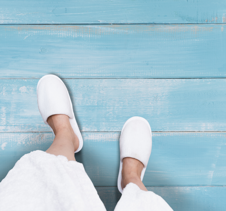 Fantastisk blå marin stil trä vinyl mattan - Tenstickers