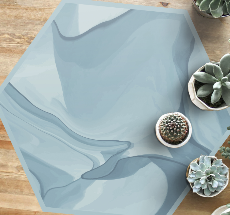 Blå marmor hexagon form modern matta - Tenstickers