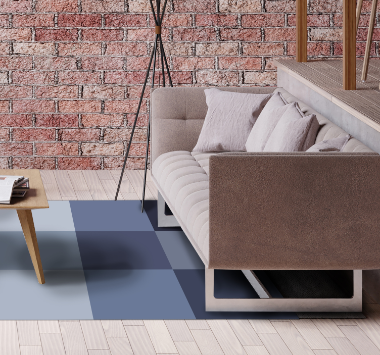 Blå skugga geometriska mattor - Tenstickers