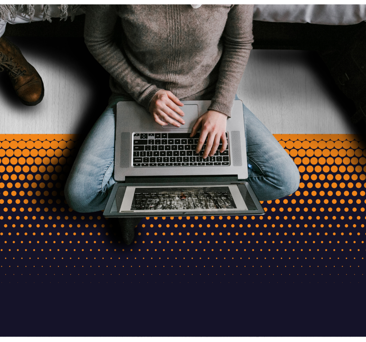 Blå och gul färggradient modern matta - Tenstickers