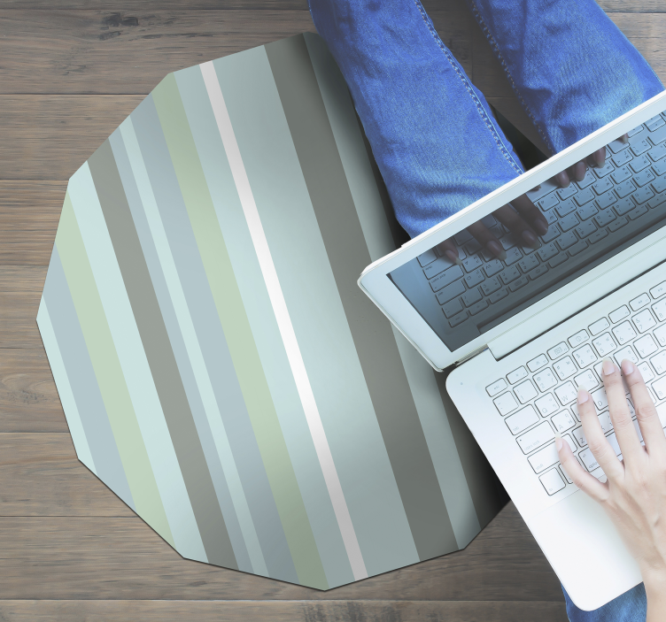 Fantastiskt månghörnigt blå vinylmatta i nordisk stil - Tenstickers