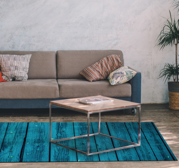 Trägolv i blått trä - Tenstickers