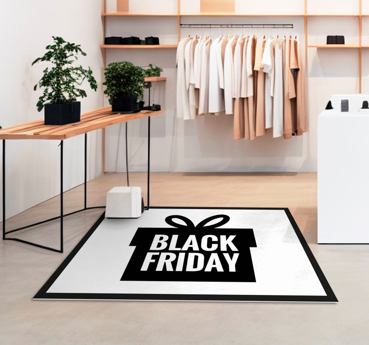 "Black Friday-låda" Vinylmatta Rektangel - Tenstickers