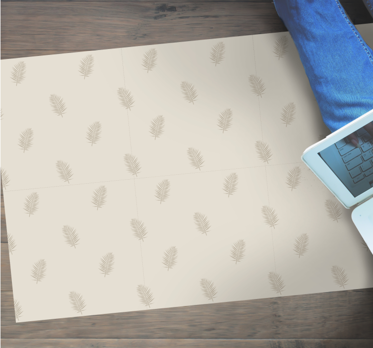 Bladmönstrad accent Vinylmatta natur - Tenstickers