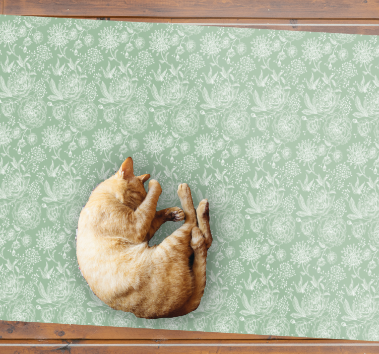 Blommig elegansyta Vinylmatta blommor och växter - Tenstickers