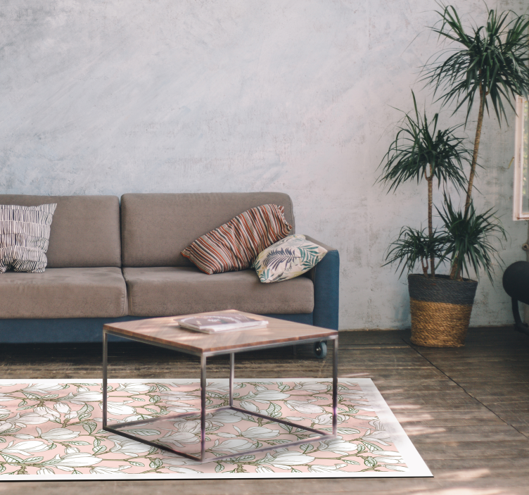 Blommig illustration Vinylmatta blommor och växter - Tenstickers