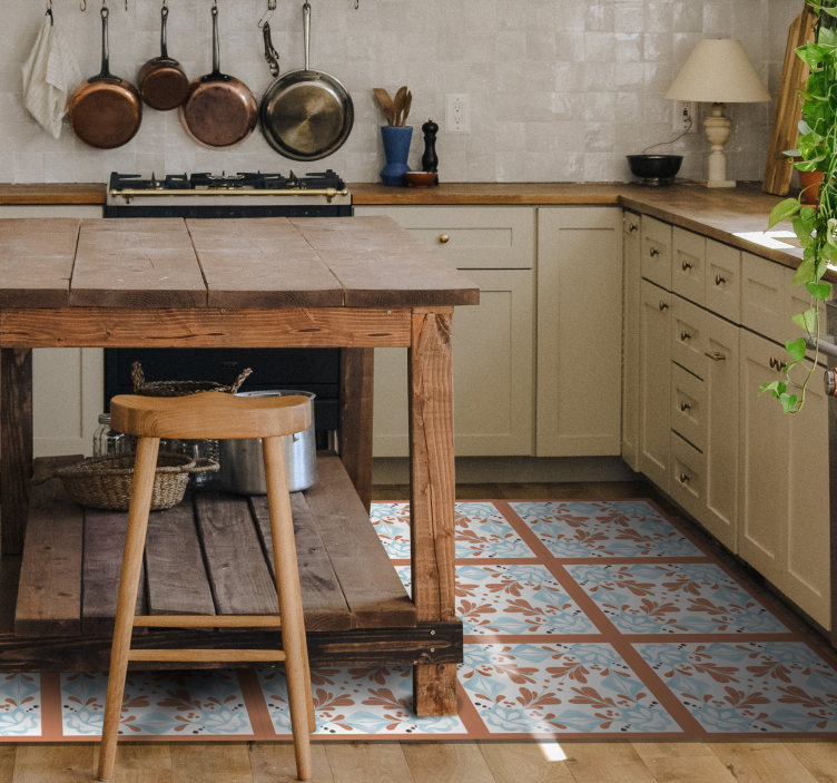 Blommig medelhavskakel matta - Tenstickers