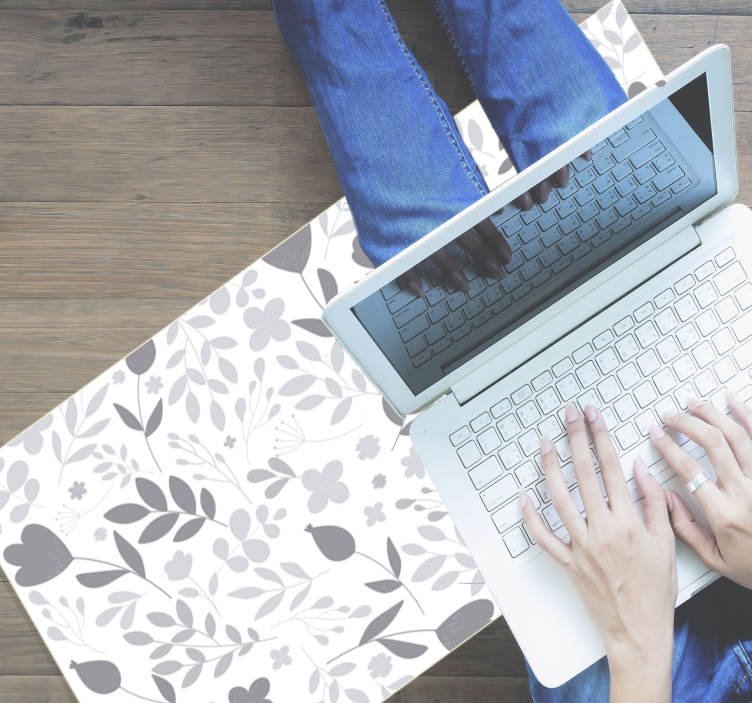 Blommig siluett Vinylmatta blommor och växter - Tenstickers