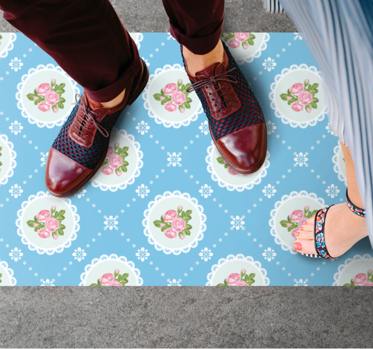 Blommig spetsmönster Vinylmatta årgång - Tenstickers