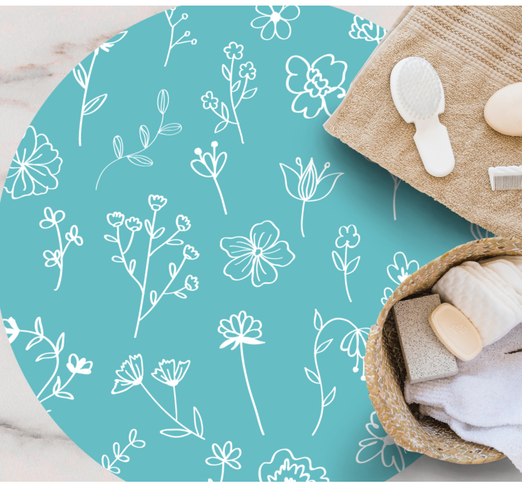 Eleganta illustrationer Vinylmatta blommor och växter - Tenstickers