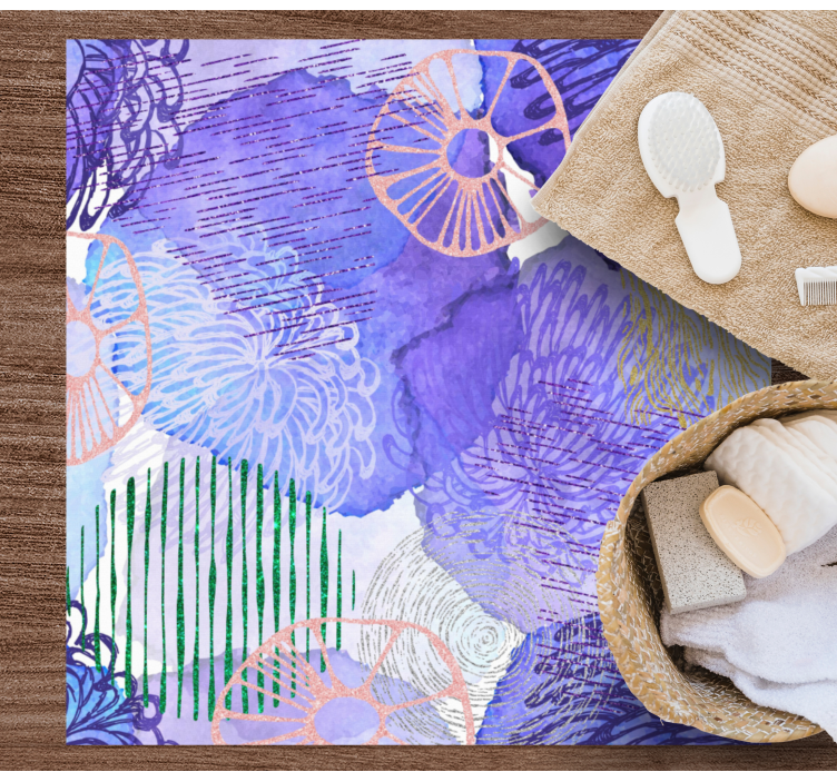 Blommiga virvelmönster Vinylmatta badrum - Tenstickers