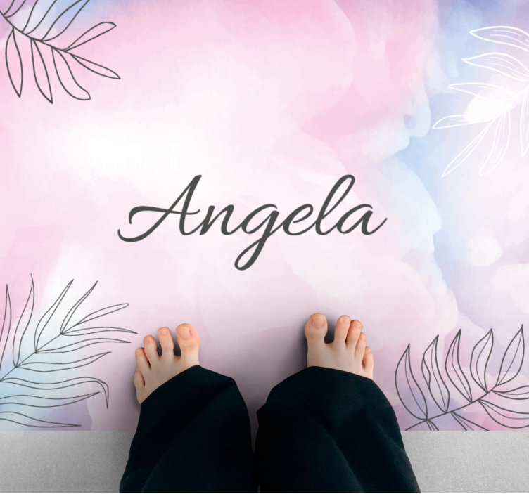 Blommigt anpassat namn Vinylmatta sovrum - Tenstickers