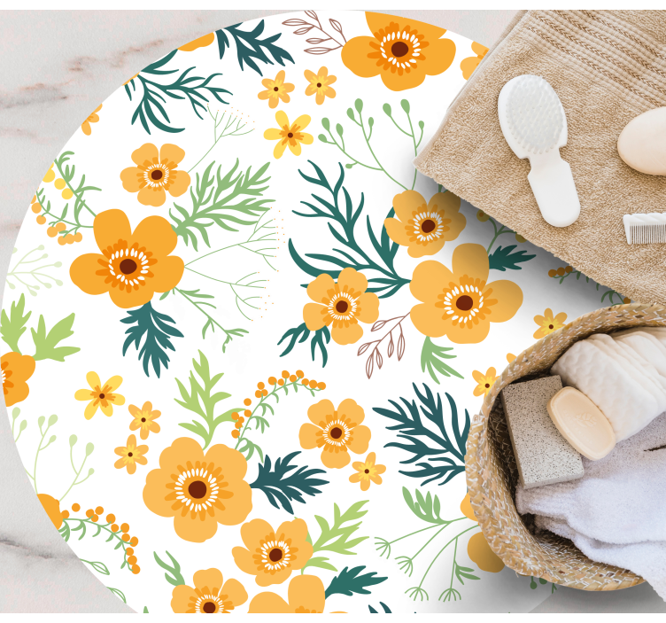 Blommigt bukettmönster Vinylmatta blommor och växter - Tenstickers