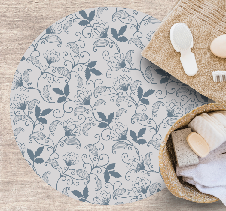 Blommig lugn Vinylmatta badrum - Tenstickers