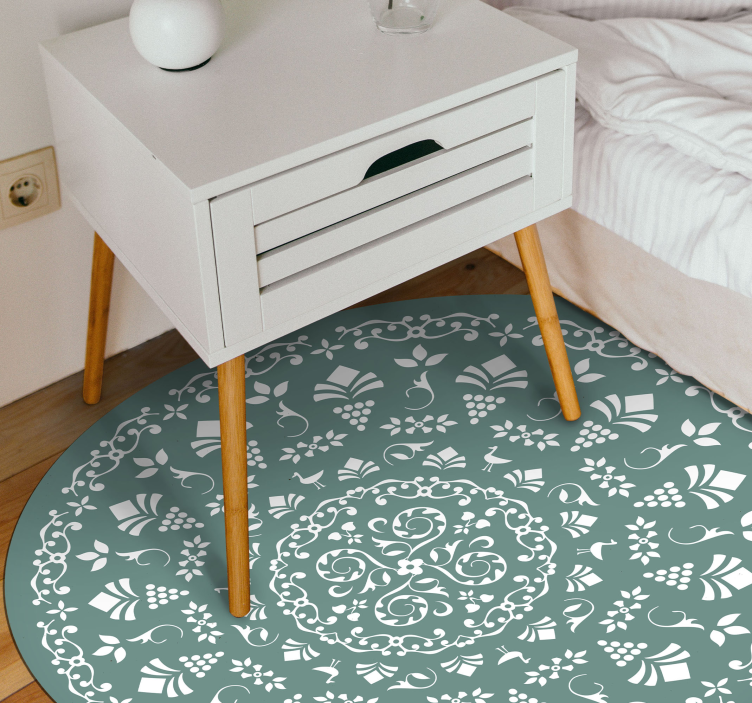 Blommönstermotiv Vinylmatta Mandala - Tenstickers