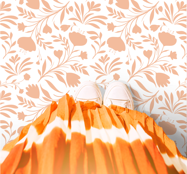 Blommönstrad Vinylmatta blommor och växter - Tenstickers