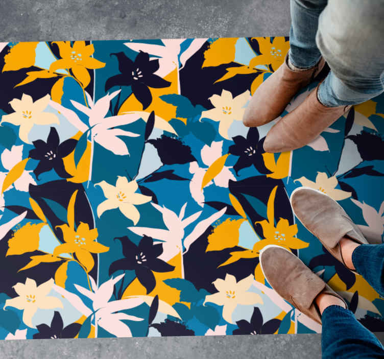 Blommotiv Vinylmatta blommor och växter - Tenstickers