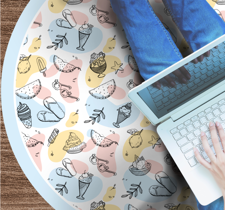 Bollar glass och ananas mönster modern matta - Tenstickers