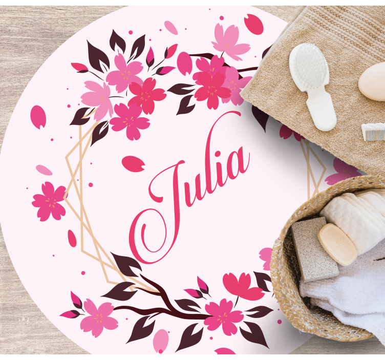 Botanisk krona med namn Vinylmatta sovrum - Tenstickers