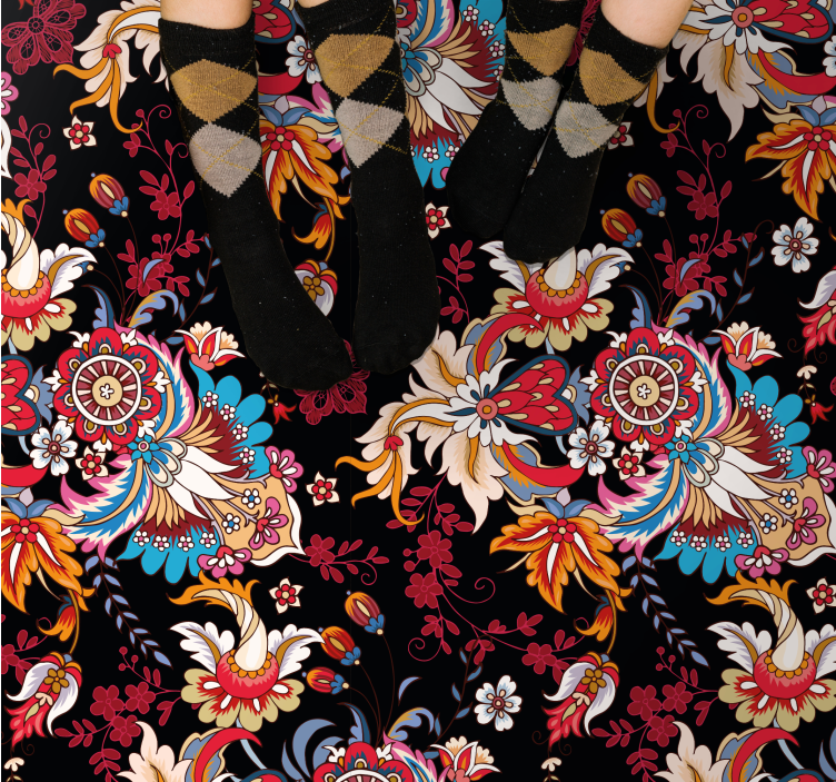 Botanisk inspiration Vinylmatta Mandala - Tenstickers