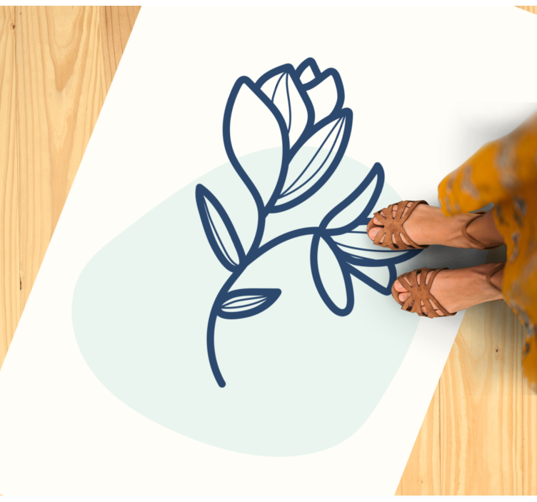 Botanisk konturillustration Vinylmatta blommor och växter - Tenstickers