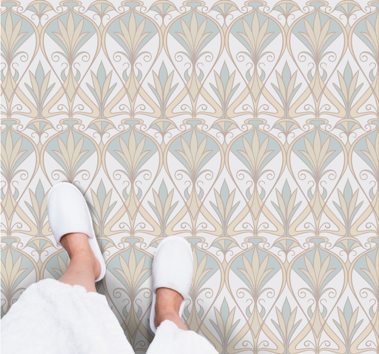 Botanisk retro blommönster vintage matta - Tenstickers