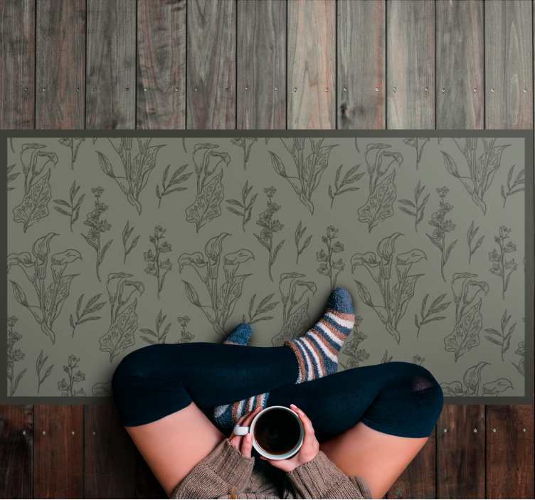 Botaniska illustrationer Vinylmatta blommor och växter - Tenstickers