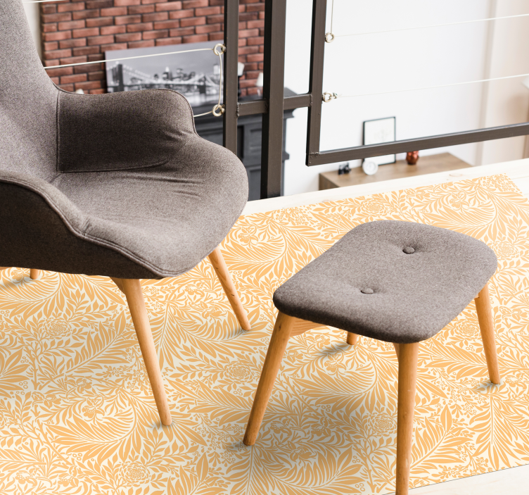 Botaniska lummiga mönster Vinylmatta blommor och växter - Tenstickers