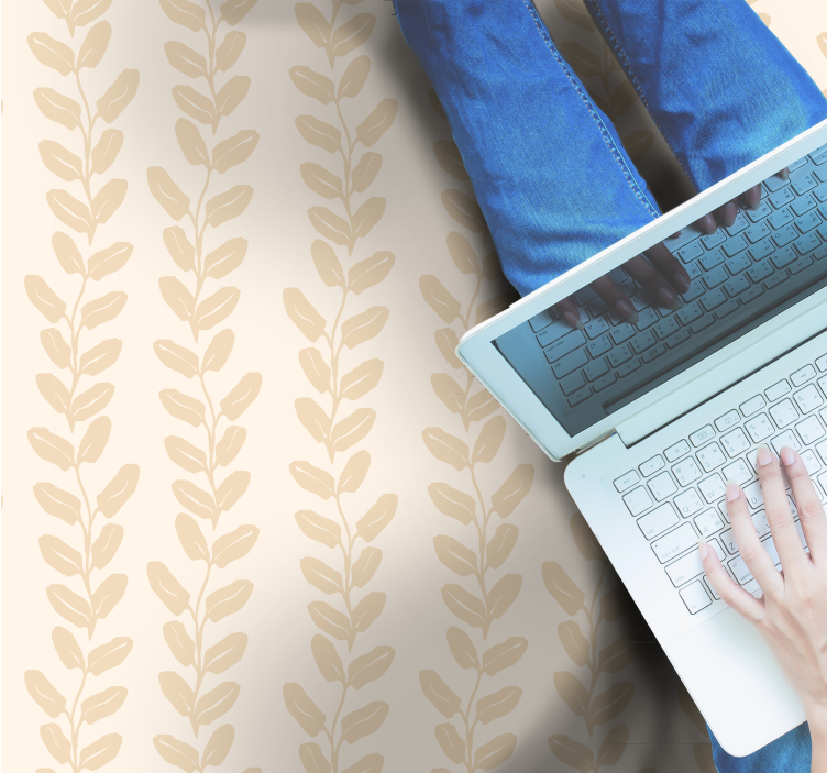 Botaniskt mönster Vinylmatta blommor och växter - Tenstickers