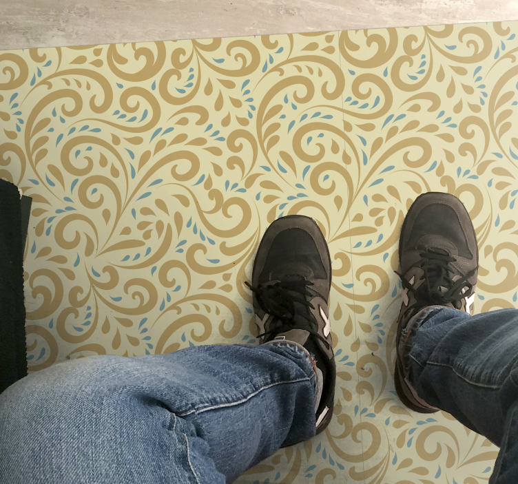 Botaniskt virvelelement Vinylmatta blommor och växter - Tenstickers