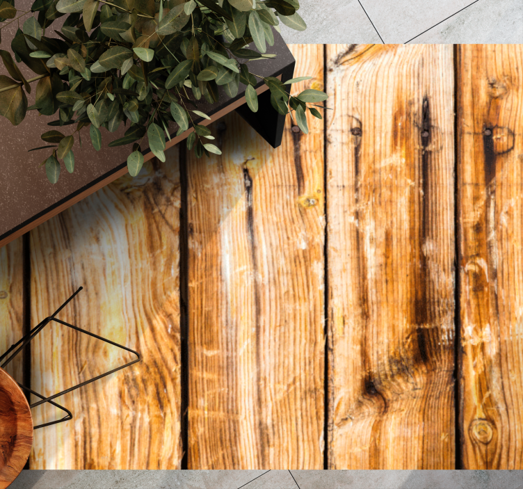 Brun rå träplankor textur matta - Tenstickers