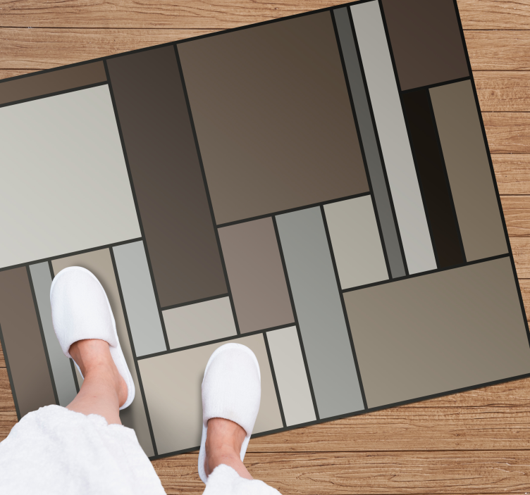 Bruna rutor geometriska vinylmattor - Tenstickers