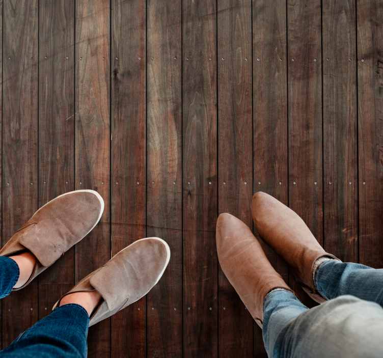 Bruna plankor med textur trä effekt vinyl matta - Tenstickers