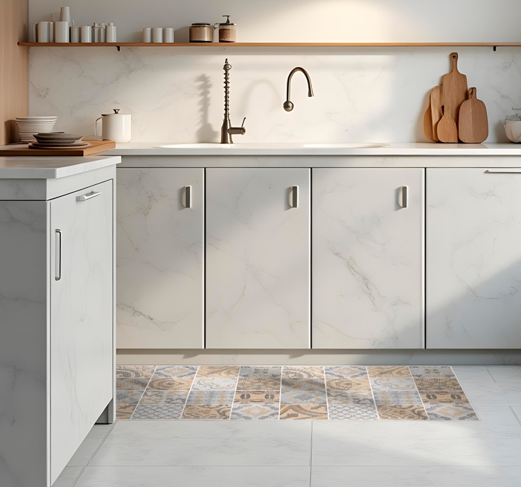 Cement arancioni Vinylmatta Kök - Tenstickers