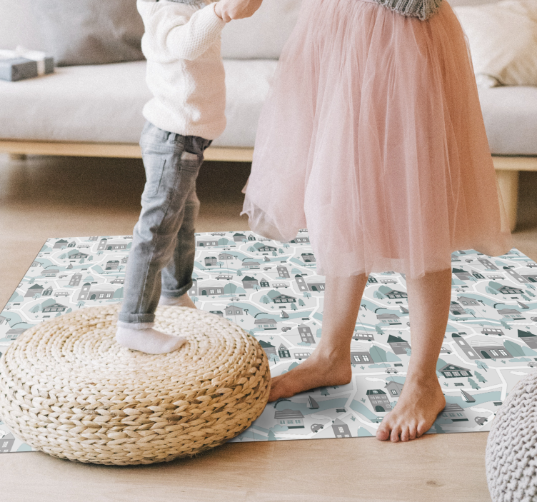 Charmig bybild Vinylmatta vägar - Tenstickers