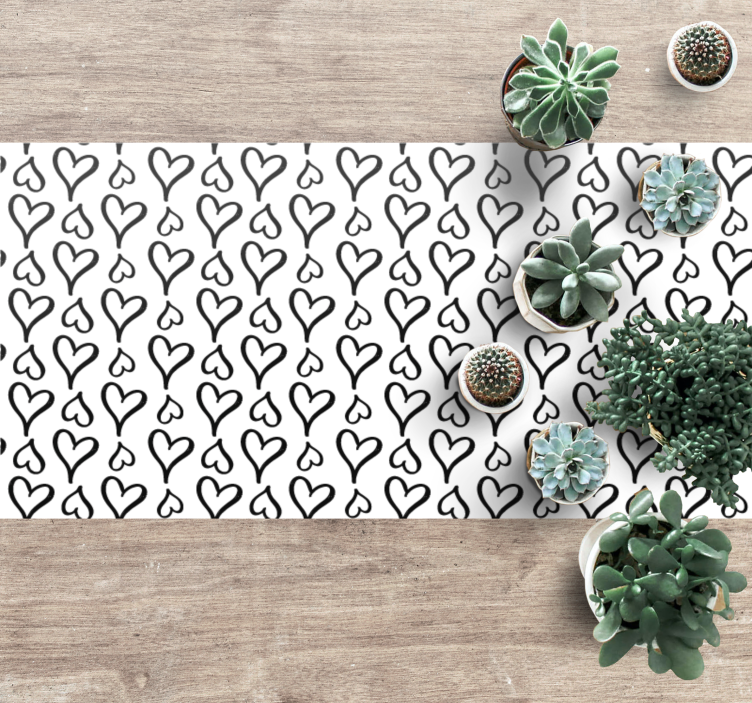 Vinylmatta textur svart hjärtmönster - Tenstickers