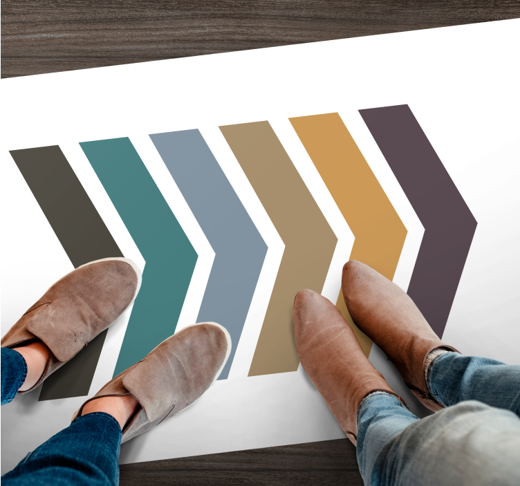 Chevronmönsterränder Vinylmatta minimalistisk - Tenstickers