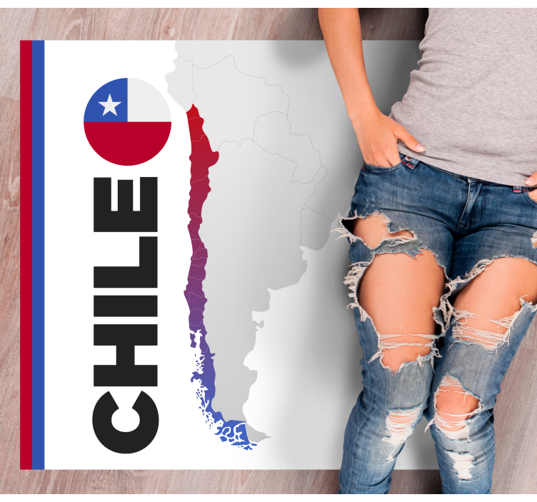 Chile-karta Vinylmatta Världskarta - Tenstickers