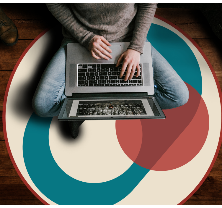 Cirklar i harmoni Vinylmatta modern - Tenstickers