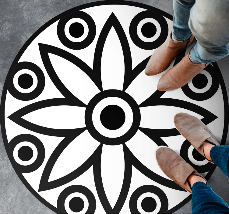 Cirkulär mandala design Vinylmatta geometrisk - Tenstickers