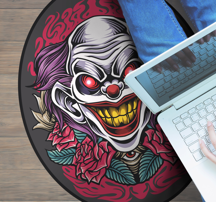 Clown art halloween vinylmatta - Tenstickers