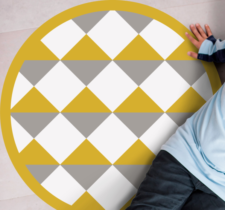 Diamantmönstercirkel Vinylmatta geometrisk - Tenstickers