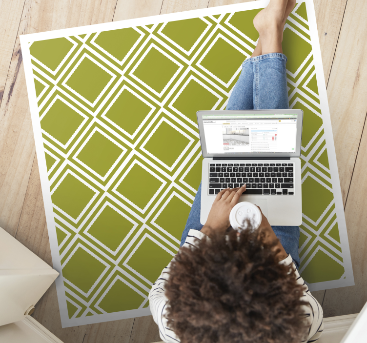 Diamantmönstermotiv Vinylmatta geometrisk - Tenstickers