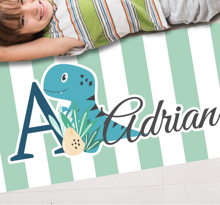 Rexunge med initial och namn Vinylmatta daghem - Tenstickers